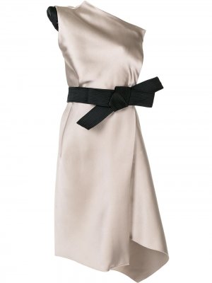 Коктейльное платье на одно плечо LANVIN Pre-Owned. Цвет: коричневый