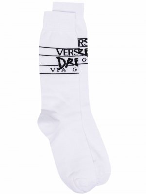 Dream logo-print socks Versace. Цвет: белый