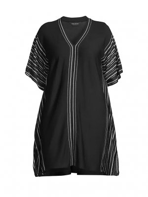 Вязаное платье в мерцающую полоску , цвет black silver Ming Wang, Plus Size
