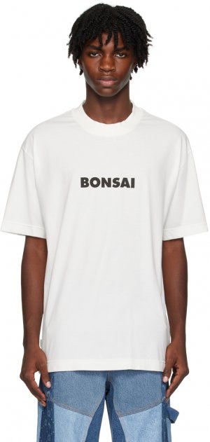Белая футболка с принтом Bonsai