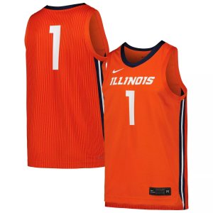 Мужская баскетбольная майка оранжевого цвета Illinois Fighting Illini Replica Nike