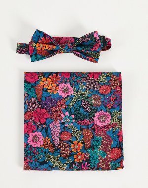 Галстук-бабочка и платок-паше с принтом либерти -Разноцветный Gianni Feraud
