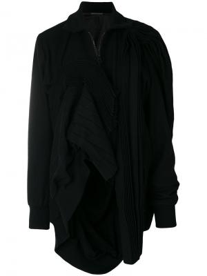 Асимметричная куртка-бомбер Yohji Yamamoto. Цвет: чёрный