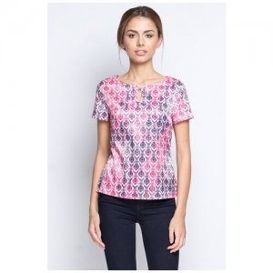 Шелковая блузка с короткими рукавами (6988, розовый, размер: 42) Marimay. Цвет: розовый