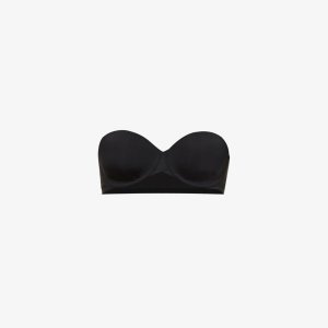 Легкий бюстгальтер пуш-ап без бретелек из эластичного джерси с вышитым логотипом , черный Calvin Klein