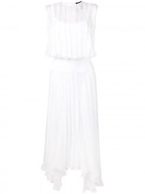 Асимметричное расклешенное платье Irina Schrotter. Цвет: белый