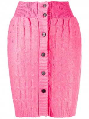 Мини-юбка фактурной вязки MSGM. Цвет: розовый
