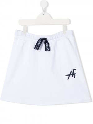 Спортивная юбка с логотипом Alberta Ferretti Kids. Цвет: белый