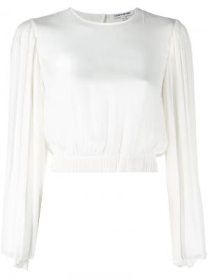 Укороченная блузка с плиссированными рукавами Elizabeth And James. Цвет: белый