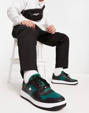 Черно-зеленые кроссовки-корзинки Tommy Jeans by Hilfiger