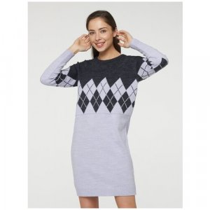 Платье-свитер , деним, повседневное, прилегающее, макси, вязаное, размер 54, фиолетовый VAY. Цвет: фиолетовый