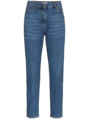 Укороченные джинсы с вышивкой Etro. Цвет: синий
