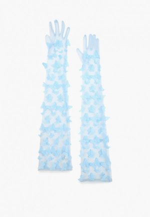 Перчатки Ruxara. Цвет: голубой