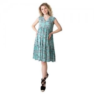 Платье , размер 46-48, серый, зеленый Мамуля Красотуля. Цвет: серый/зеленый