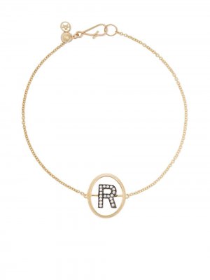 Золотой браслет с инициалом R и бриллиантами Annoushka. Цвет: желтый