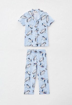 Пижама DeFacto. Цвет: голубой