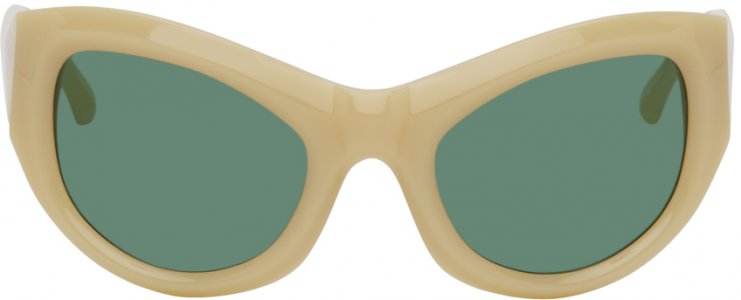 Эксклюзивные бежевые солнцезащитные очки Linda Farrow Edition SSENSE Goggle Dries Van Noten