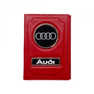 Обложка для автодокументов 1-6-1315, красный Audi