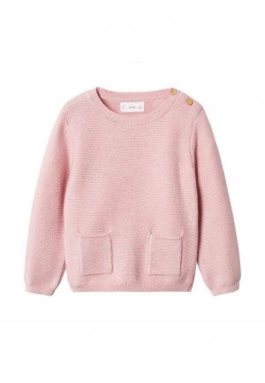 Вязаный свитер LINK Mango Kids, цвет pastel pink KIDS