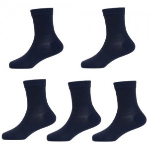 Комплект из 5 пар детских носков LORENZLine темно-синие, размер 14-16. Цвет: синий