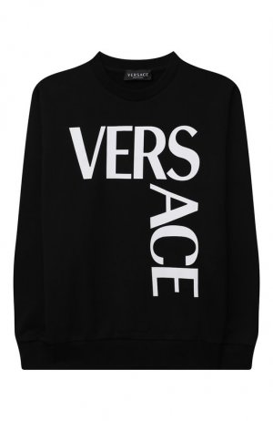 Хлопковый свитшот Versace. Цвет: чёрный