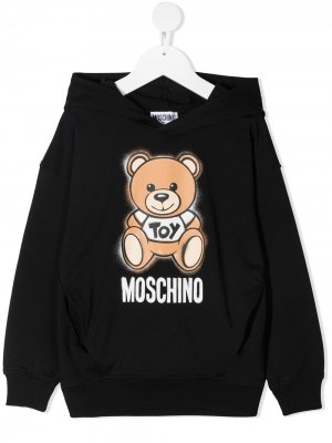 Худи Teddy с логотипом Moschino Kids. Цвет: черный