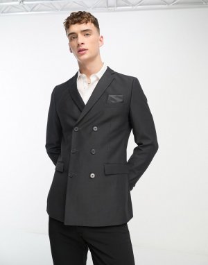 Темно-серый двубортный пиджак French Connection
