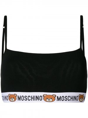 Бюстгальтер с логотипом Moschino. Цвет: черный