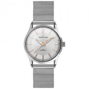 Наручные часы Classic GK.23.1.1R.21, белый, серебряный GEORGE KINI. Цвет: серебристый