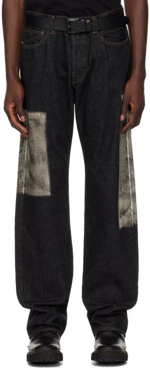Черные джинсы с потертостями Yohji Yamamoto