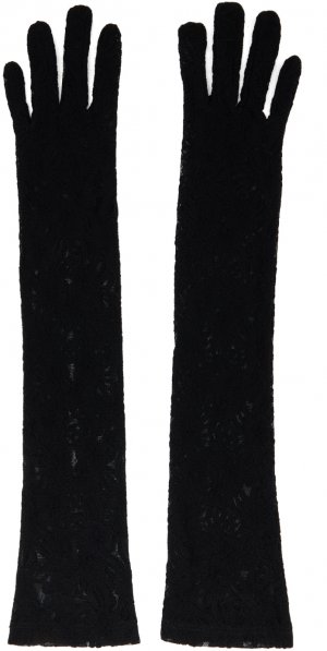 Черные кружевные перчатки Anna Sui