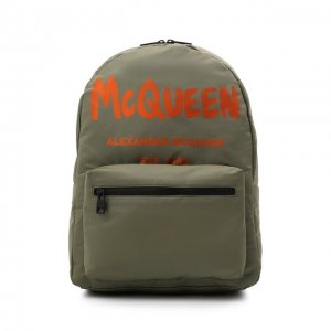 Текстильный рюкзак Alexander McQueen. Цвет: хаки
