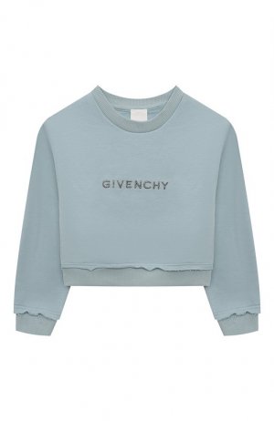 Хлопковый свитшот Givenchy. Цвет: голубой