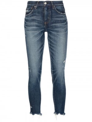 Укороченные джинсы скинни Checotah Moussy Vintage. Цвет: синий