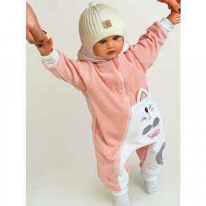 Комбинезон для малышей велюровый, открытая стопа, размер 56, розовый Маленький принц. Цвет: розовый