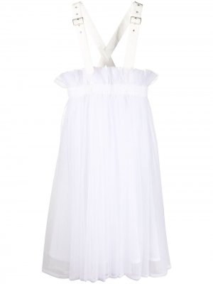Расклешенное платье-сарафан Comme Des Garçons Noir Kei Ninomiya. Цвет: белый
