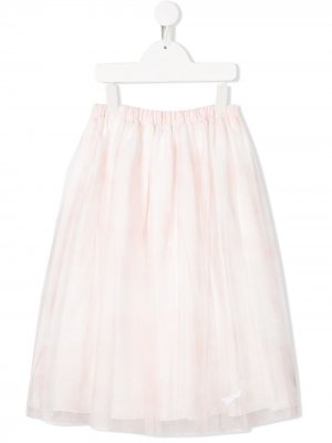 Расклешенная сетчатая юбка Baby Dior. Цвет: нейтральные цвета