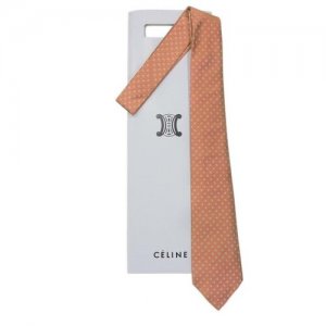 Яркий оранжевый галстук с лого 70447 Celine. Цвет: оранжевый