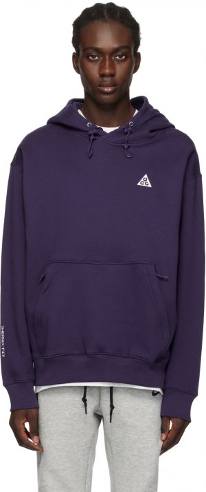 Фиолетовый пуловер с капюшоном Nike