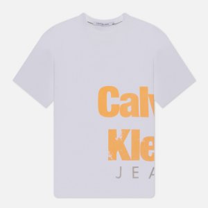 Мужская футболка Bold Institutional Rib Calvin Klein Jeans. Цвет: белый