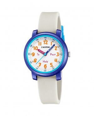 Резиновые часы Digitana K5827/1 с белым ремешком , белый Calypso