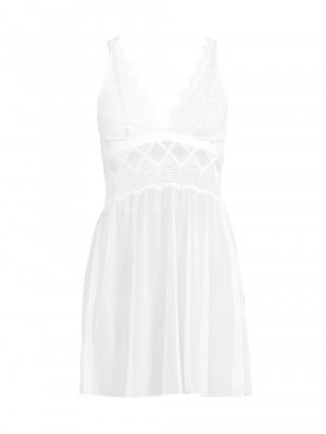 Кружевное платье-комбинация Allure Babydoll , белый Cosabella