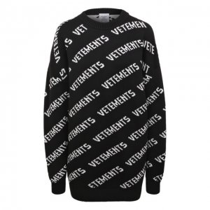 Шерстяной свитер VETEMENTS. Цвет: чёрный