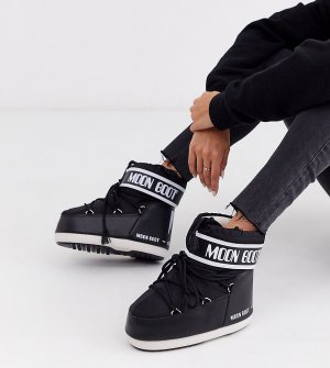 Черные эксклюзивные зимние ботинки -Черный Moon Boot