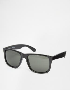 Квадратные солнцезащитные очки Selected Homme. Цвет: черный