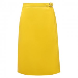 Кожаная юбка Ralph Lauren. Цвет: жёлтый