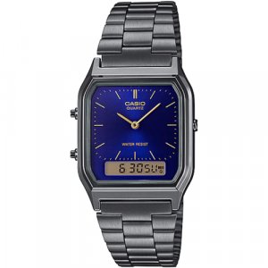 Наручные часы Vintage AQ-230GG-2A, серый, черный CASIO. Цвет: синий/серый/хром