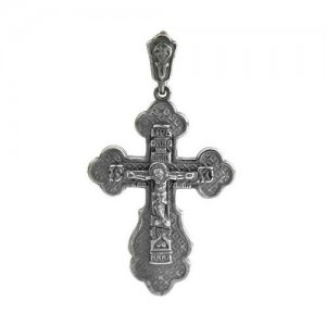 Крест нательныйПравославный 40, посеребрение алмаз-холдинг 5151272 .
