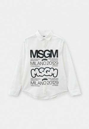 Рубашка MSGM Kids. Цвет: белый