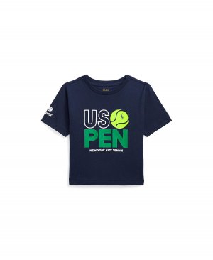Футболка свободного кроя из хлопкового джерси для детей и маленьких девочек на Открытом чемпионате США по теннису Polo Ralph Lauren